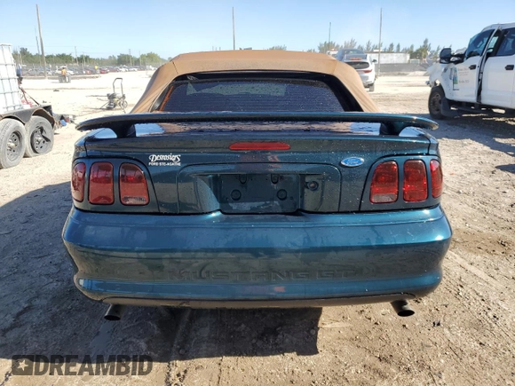 1996 Ford Mustang GT with VIN 1FALP45X1TF161258, listed as a Copart auction lot 49719705 with 219,897 mi miles and Clean Title. Bid and sale history available at carsss.com. Image 6.