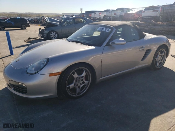 2005 Porsche Boxster S with VIN WP0CB29835U731646, listed as a Copart auction lot 80657904 with 0 mi miles and Salvage Title. Bid and sale history available at carsss.com. Image 1.