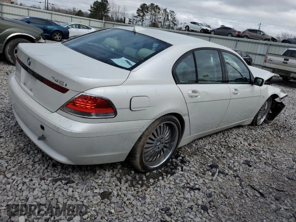2004 BMW 7 Series 745i with VIN WBAGL63444DP70074, listed as a Copart auction lot 45068004 with Not Provided miles and Salvage Title. Bid and sale history available at DreamBid. Image 3.