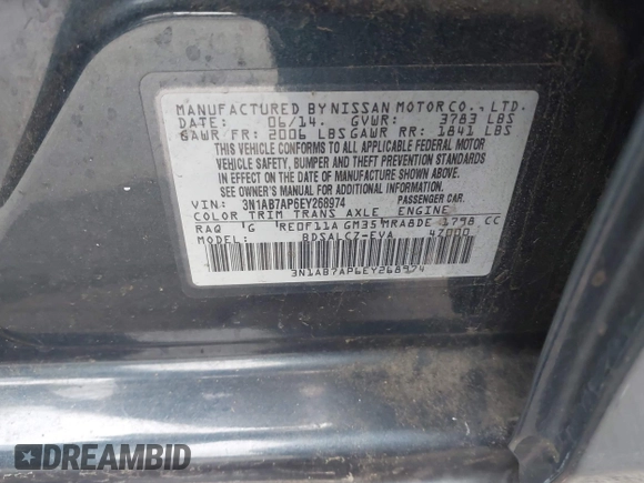 2014 Nissan Sentra S with VIN 3N1AB7AP6EY268974, listed as a IAAI auction lot 42159041 with 130,588 mi miles and . Bid and sale history available at DreamBid. Image 9.