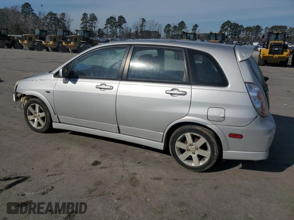 2005 Suzuki Aerio SX z VIN JS2RC61H755303931, wystawiony jako Copart lot #46796435 z przebiegiem 91 524 mil mil oraz Szkoda całkowita • Salvage title. Historia ofert i sprzedaży dostępna na DreamBid. Obrazek 2.