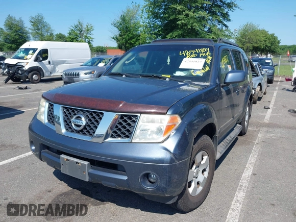 2005 Nissan Pathfinder SE with VIN 5N1AR18W55C778885, listed as a IAAI auction lot 42541827 with 147,853 mi miles and . Bid and sale history available at DreamBid. Image 2.