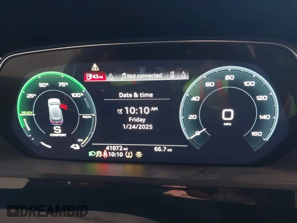 2019 Audi e-tron Prestige with VIN WA1VABGE1KB008769, listed as a IAAI auction lot 41412414 with 41,072 mi miles and . Bid and sale history available at DreamBid. Image 7.