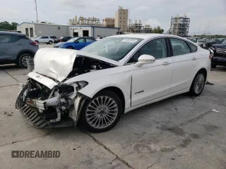 2014 Ford Fusion Titanium Hybrid with VIN 3FA6P0RU7ER333062, listed as a Copart auction lot 53961035 with 160,898 mi miles and Salvage Title. Bid and sale history available at carsss.com. Image 1.