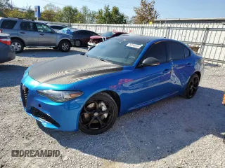2019 Alfa Romeo Giulia Ti Sport with VIN ZARFANBN8K7608491, listed as a Copart auction lot 76280034 with 46,453 mi miles and Salvage Title. Bid and sale history available at carsss.com. Image 1.