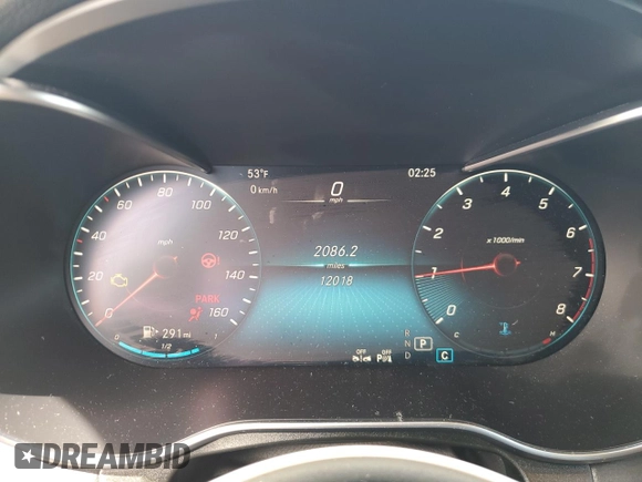 2022 Mercedes-Benz GLC 300 with VIN W1N0G8EB9NV398834, listed as a Copart auction lot 52667435 with 12,018 mi miles and Salvage Title. Bid and sale history available at DreamBid. Image 9.
