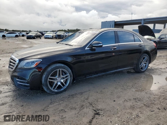 2018 Mercedes-Benz S 560 with VIN WDDUG8GB0JA384253, listed as a Copart auction lot 85543844 with 73,378 mi miles and Non Repairable. Bid and sale history available at carsss.com. Image 1.