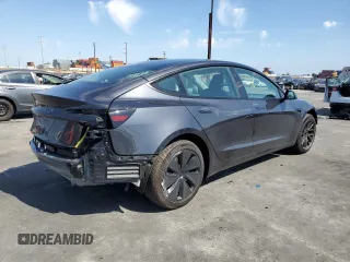 2025 Tesla Model 3 Long Range with VIN 5YJ3E1EA6SF908074, listed as a Copart auction lot 54786175 with 3,998 mi miles and Salvage title. Bid and sale history available at DreamBid. Image 3.