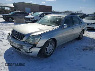2002 Lexus LS 430 with VIN JTHBN30F320075552, listed as a Copart auction lot 45978315 with 147,459 mi miles and Salvage Title. Bid and sale history available at DreamBid. Image 1.