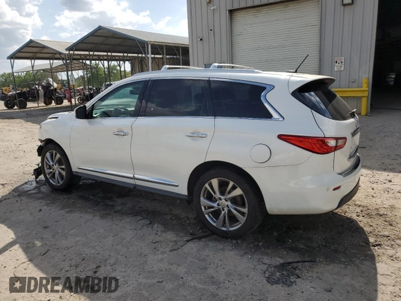 2013 Infiniti JX35 with VIN 5N1AL0MM6DC352606, listed as a Copart auction lot 50633205 with 123,798 mi miles and Salvage Title. Bid and sale history available at DreamBid. Image 2.