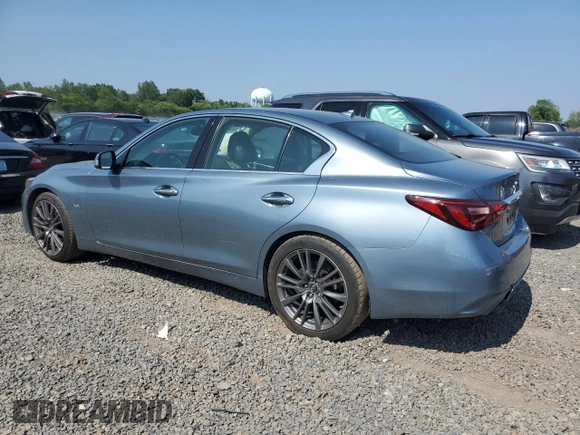2019 Infiniti Q50 Luxe with VIN JN1EV7APXKM518952, listed as a Copart auction lot 59468095 with 42,344 mi miles and Salvage title. Bid and sale history available at DreamBid. Image 2.