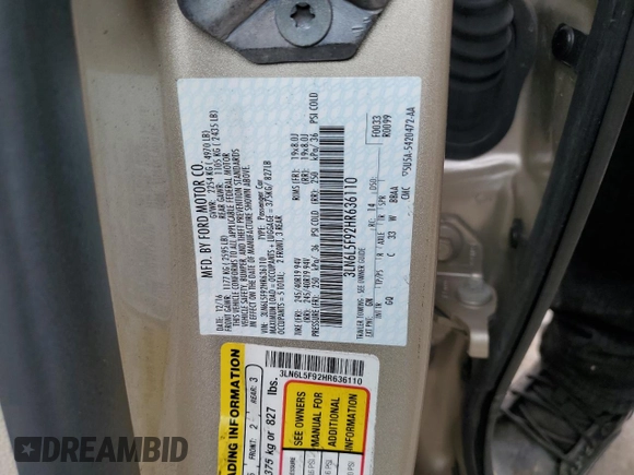2017 Lincoln MKZ Reserve z VIN 3LN6L5F92HR636110, wystawiony jako Copart lot #56138045 z przebiegiem 37 790 mil mil oraz Szkoda całkowita • Salvage title. Historia ofert i sprzedaży dostępna na DreamBid. Obrazek 13.