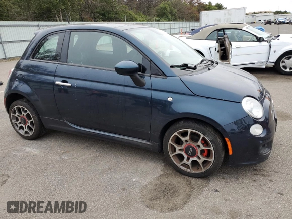2014 FIAT 500 Sport with VIN 3C3CFFBR8ET195256, listed as a Copart auction lot 71742054 with 62,421 mi miles and Salvage Title. Bid and sale history available at carsss.com. Image 4.