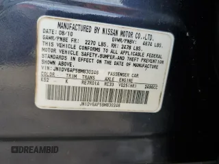 2011 Infiniti G25 Journey with VIN JN1DV6AP5BM830246, listed as a Copart auction lot 46581175 with 126,443 mi miles and Salvage Title. Bid and sale history available at DreamBid. Image 12.