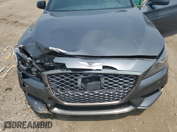 2018 Genesis G80 Sport with VIN KMHGN4JB0JU257124, listed as a Copart auction lot 59428525 with 92,157 mi miles and Salvage title. Bid and sale history available at DreamBid. Image 11.