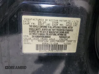 2011 Nissan Sentra 2.0 with VIN 3N1AB6APXBL608534, listed as a Copart auction lot 45417635 with 107,665 mi miles and Salvage Title. Bid and sale history available at DreamBid. Image 13.