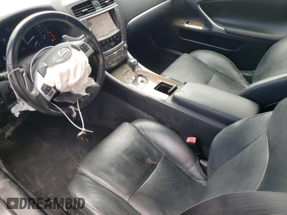 2012 Lexus IS 250 C with VIN JTHFF2C20C2521700, listed as a Copart auction lot 50581405 with 123,547 mi miles and Salvage title. Bid and sale history available at DreamBid. Image 8.