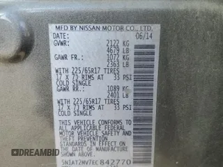 2014 Nissan Rogue SV with VIN 5N1AT2MV7EC842770, listed as a Copart auction lot 48065055 with 139,164 mi miles and Salvage Title. Bid and sale history available at carsss.com. Image 15.
