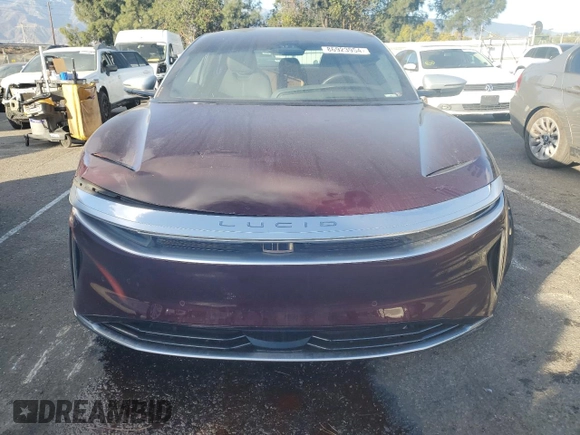 2023 Lucid Air Grand Touring z VIN 50EA1GBA1PA001190, wystawiony jako Copart lot #86923954 z przebiegiem 9658 mil mil oraz Szkody całkowita. Historia ofert i sprzedaży dostępna na DreamBid. Obrazek 5.