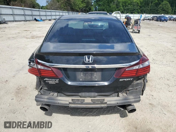 2016 Honda Accord Sport with VIN 1HGCR2F59GA077697, listed as a Copart auction lot 61050615 with 148,033 mi miles and Salvage title. Bid and sale history available at DreamBid. Image 6.