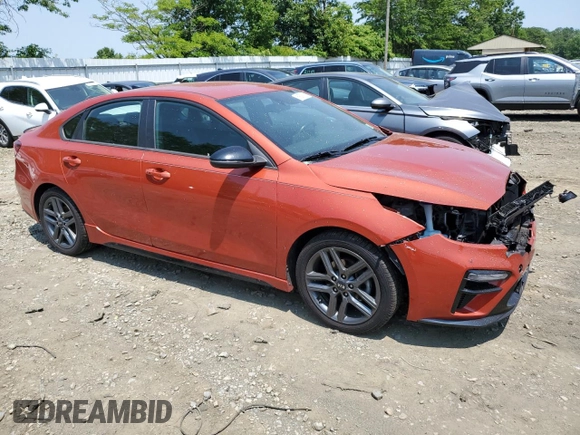 2021 Kia Forte GT-Line with VIN 3KPF34AD0ME280901, listed as a Copart auction lot 59275865 with 109,577 mi miles and Salvage title. Bid and sale history available at DreamBid. Image 4.