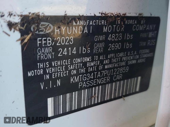 2023 Genesis G70 2.0T with VIN KMTG34TA7PU122859, listed as a Copart auction lot 75442774 with 20,359 mi miles and Non Repairable. Bid and sale history available at carsss.com. Image 12.