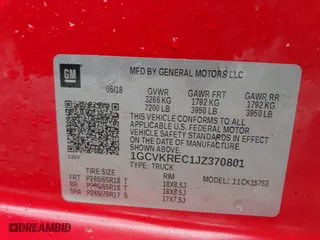 2018 Chevrolet Silverado 1500 LT with VIN 1GCVKREC1JZ370801, listed as a IAAI auction lot 41794974 with 74,510 mi miles. Bid and sale history available at carsss.com. Image 9.