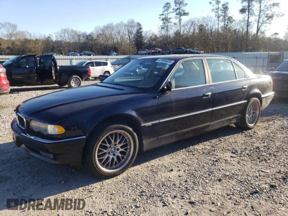2001 BMW 7 Series 740iL with VIN WBAGH83491DP32753, listed as a Copart auction lot 41505025 with 0 mi miles and Clean Title. Bid and sale history available at carsss.com. Image 1.