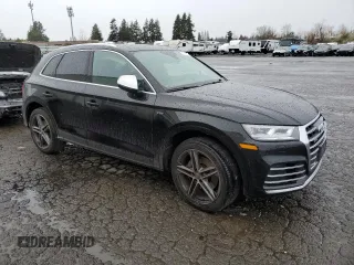 2018 Audi SQ5 Premium Plus with VIN WA1A4AFY9J2133075, listed as a Copart auction lot 48996535 with 0 mi miles and Salvage Title. Bid and sale history available at carsss.com. Image 4.