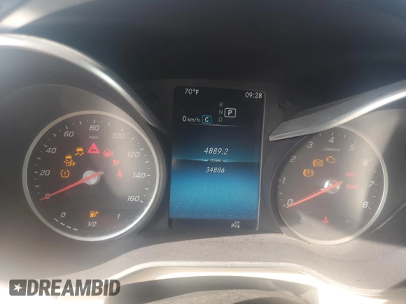 2021 Mercedes-Benz GLC 300 with VIN W1N0G8DB4MV279217, listed as a Copart auction lot 56144895 with 34,886 mi miles and Salvage title. Bid and sale history available at DreamBid. Image 9.