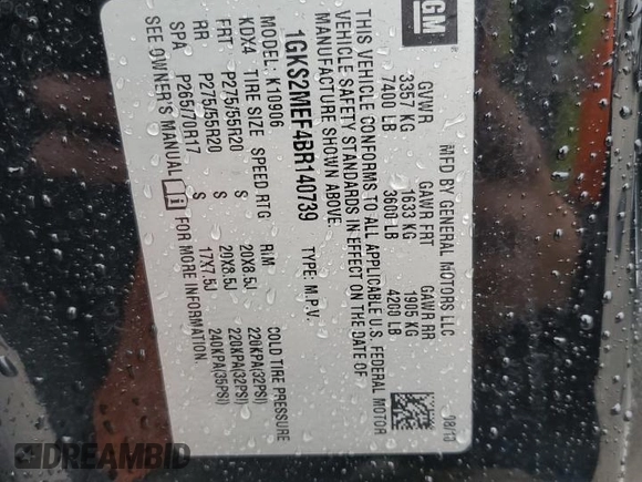 2011 GMC Yukon XL Denali z VIN 1GKS2MEF4BR140739, wystawiony jako Copart lot #50979175 z przebiegiem 237 005 mil mil oraz Szkody całkowita. Historia ofert i sprzedaży dostępna na DreamBid. Obrazek 15.