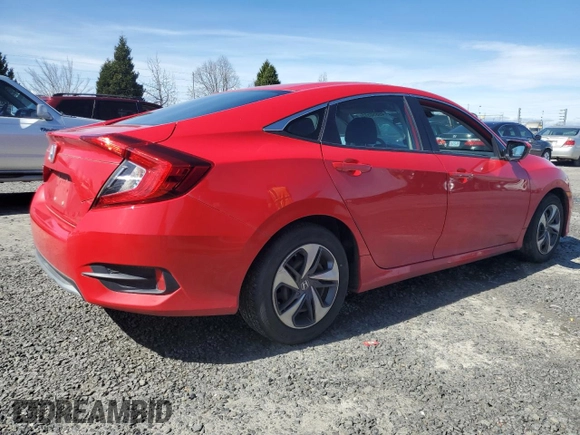 2019 Honda Civic Sedan LX with VIN 2HGFC2F62KH598469, listed as a Copart auction lot 49850515 with 74,192 mi miles and Salvage Title. Bid and sale history available at carsss.com. Image 3.