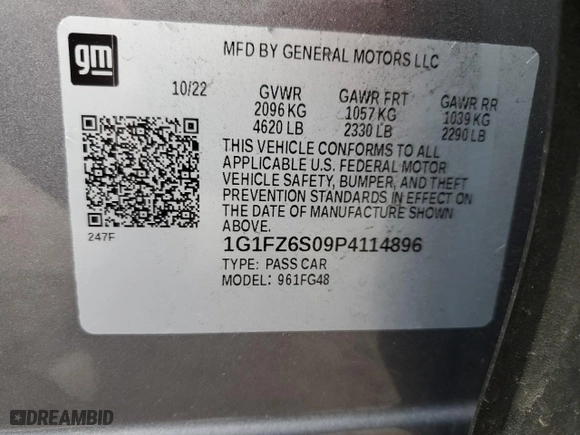 2023 Chevrolet Bolt EUV Premier with VIN 1G1FZ6S09P4114896, listed as a Copart auction lot 48816345 with 33,121 mi miles and Salvage Title. Bid and sale history available at carsss.com. Image 14.