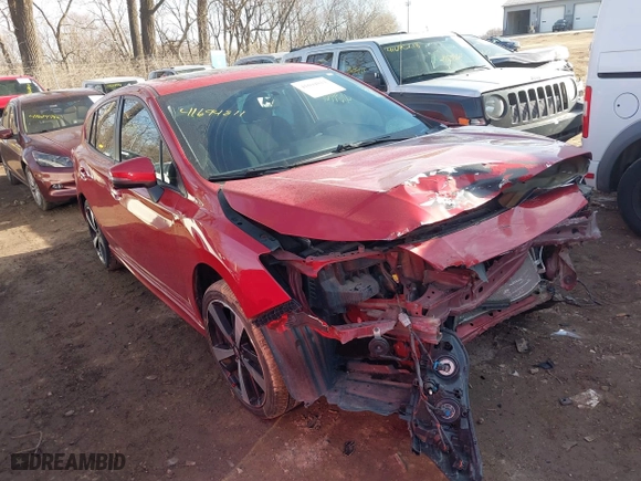 2019 Subaru Impreza Sport with VIN 4S3GTAM6XK3708591, listed as a IAAI auction lot 41694811 with 47,000 mi miles. Bid and sale history available at carsss.com. Image 1.