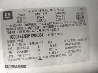 2017 Chevrolet Colorado 4WD ZR2 z VIN 1GCGTEEN3H1304064, wystawiony jako IAAI lot #41919435 z przebiegiem 46 754 mil mil oraz . Historia ofert i sprzedaży dostępna na DreamBid. Obrazek 9.