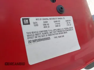 2004 Chevrolet Impala z VIN 2G1WF52E849269625, wystawiony jako IAAI lot #42294948 z przebiegiem 146 874 mil mil oraz . Historia ofert i sprzedaży dostępna na DreamBid. Obrazek 9.