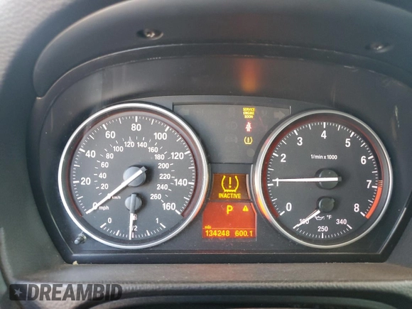 2012 BMW 3 Series 328i with VIN WBAKE5C52CJ106184, listed as a Copart auction lot 62584315 with 134,248 mi miles and Salvage title. Bid and sale history available at DreamBid. Image 9.
