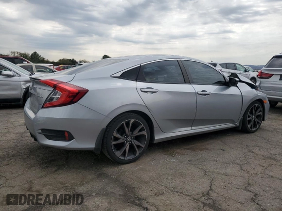 2020 Honda Civic Sedan Sport with VIN 2HGFC2F82LH565281, listed as a Copart auction lot 52740785 with 70,911 mi miles and Salvage Title. Bid and sale history available at carsss.com. Image 3.