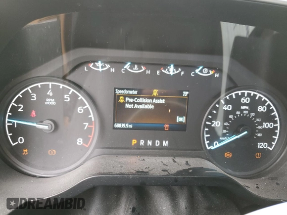 2021 Ford F-150 XL with VIN 1FTMF1C59MKF04988, listed as a Copart auction lot 45366475 with 68,839 mi miles and Salvage title. Bid and sale history available at DreamBid. Image 9.