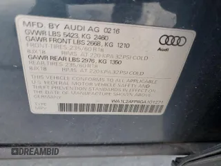 2016 Audi Q5 Premium Plus с VIN WA1L2AFP8GA101271, выставлен на аукционе Copart как лот 52609095 с пробегом Не указан миль и Списание • Salvage title. История ставок и продаж доступна на DreamBid. Изображение 14.