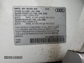 2023 Audi Q5 S line Premium Plus z VIN WA1EAAFY7P2052871, wystawiony jako Copart lot #54231465 z przebiegiem Nie podano mil oraz Szkoda całkowita • Salvage title. Historia ofert i sprzedaży dostępna na DreamBid. Obrazek 13.