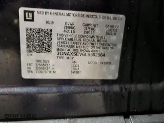 2020 Chevrolet Equinox LS with VIN 3GNAXSEV6LS502564, listed as a Copart auction lot 86289354 with 51,489 mi miles and Salvage Title. Bid and sale history available at carsss.com. Image 16.