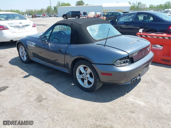 2000 BMW Z3 2.8L with VIN 4USCH3341YLF71039, listed as a IAAI auction lot 42038680 with 157,982 mi miles. Bid and sale history available at carsss.com. Image 3.