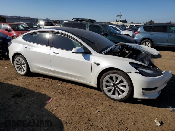 2021 Tesla Model 3 Standard Range Plus with VIN 5YJ3E1EA0MF017765, listed as a Copart auction lot 42776525 with 54,873 mi miles and Salvage Title. Bid and sale history available at carsss.com. Image 4.
