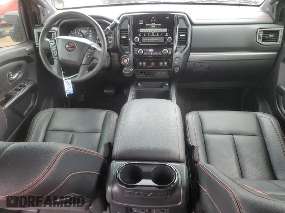 2024 Nissan Titan Pro-4X with VIN 1N6AA1ED7RN106896, listed as a Copart auction lot 55622215 with 16,155 mi miles and Salvage title. Bid and sale history available at DreamBid. Image 8.