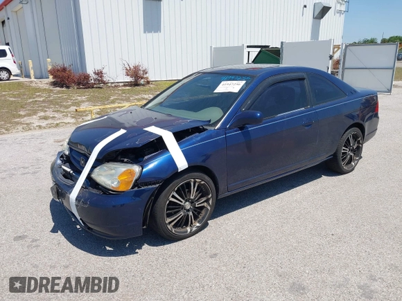 2002 Honda Civic EX with VIN 1HGEM22992L106757, listed as a IAAI auction lot 41947256 with 193,313 mi miles. Bid and sale history available at carsss.com. Image 2.
