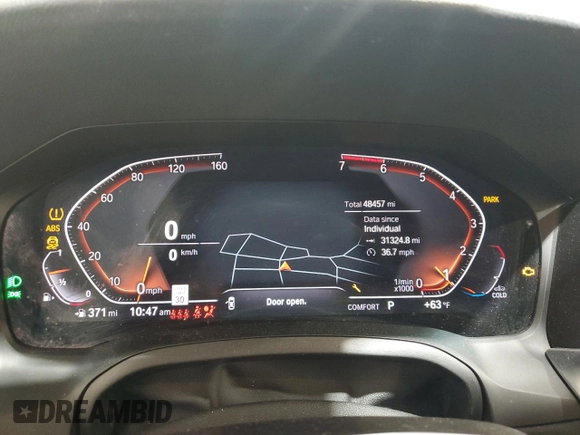 2021 BMW 3 Series 330i xDrive with VIN 3MW5R7J08M8C13628, listed as a Copart auction lot 48145365 with 48,457 mi miles and Salvage Title. Bid and sale history available at carsss.com. Image 9.