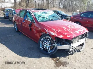 2018 Mercedes-Benz E-Class E 300 with VIN WDDZF4KB2JA446468, listed as a IAAI auction lot 41572786 with 42,023 mi miles. Bid and sale history available at carsss.com. Image 1.
