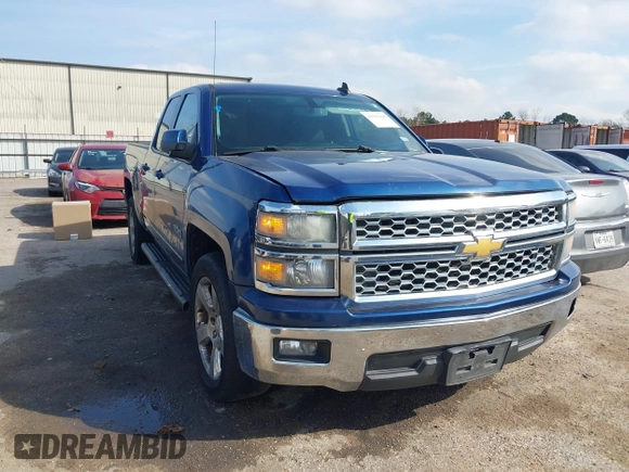 2015 Chevrolet Silverado 1500 LT with VIN 1GCRCREC2FZ297041, listed as a IAAI auction lot 41563446 with 186,163 mi miles. Bid and sale history available at carsss.com. Image 1.