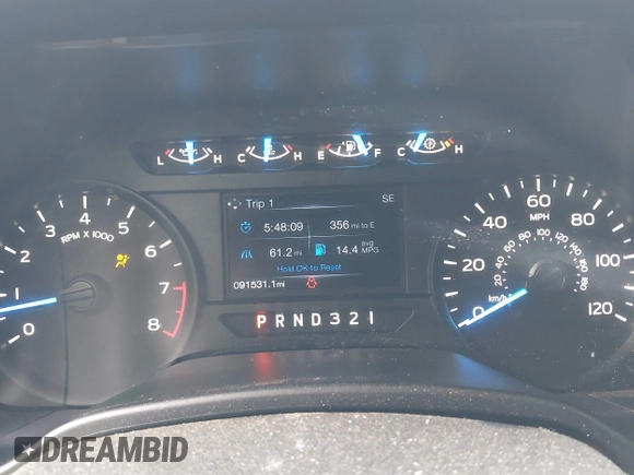 2017 Ford F-150 XL with VIN 1FTEX1E87HFB40254, listed as a IAAI auction lot 41899190 with 91,531 mi miles and . Bid and sale history available at carsss.com. Image 7.